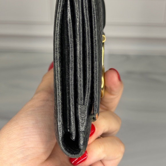 Gucci Black Leather Horsebit Long Wallet Gold Hardware Continental - Picture 3 of 11